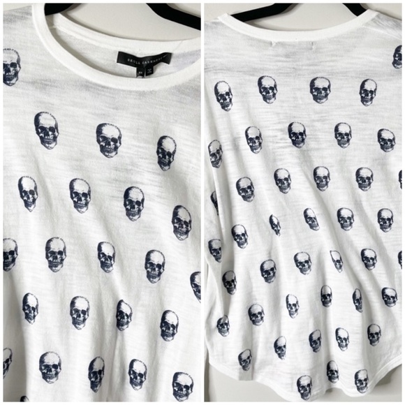 Skull cashmere 100% cotton long sleeve tee - Picture 2 of 4